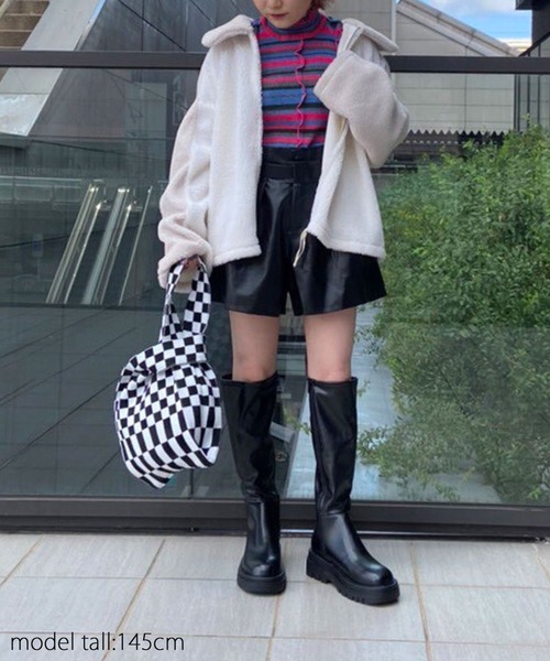 AS KNOW AS PINKY(アズノゥアズピンキー)の「ボアボア カラー触って ボアブルゾン(ブルゾン・レディース・オフホワイト/カーキ/ブルー・FREE)」の15枚目の写真