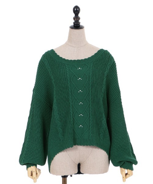 axes femme POETIQUE（アクシーズファムポエティック）の「ハートケーブルニットＰＯ（ニット/セーター・レディース・ピンク/グリーン/キナリ・MEDIUM）」の20枚目の写真