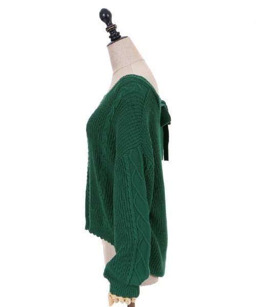 axes femme POETIQUE（アクシーズファムポエティック）の「ハートケーブルニットＰＯ（ニット/セーター・レディース・ピンク/グリーン/キナリ・MEDIUM）」の19枚目の写真