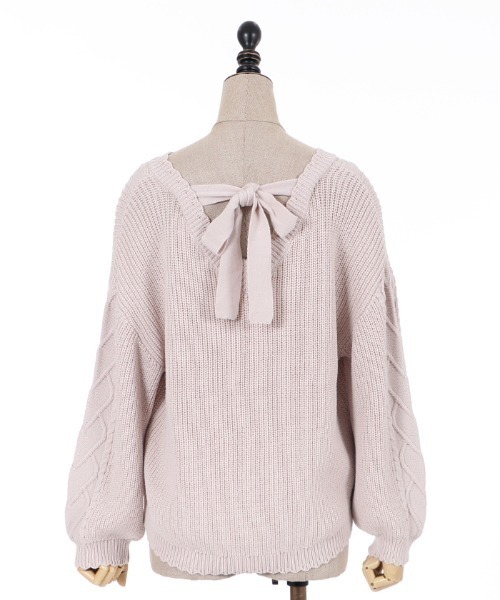 axes femme POETIQUE（アクシーズファムポエティック）の「ハートケーブルニットＰＯ（ニット/セーター・レディース・ピンク/グリーン/キナリ・MEDIUM）」の8枚目の写真