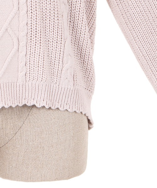 axes femme POETIQUE（アクシーズファムポエティック）の「ハートケーブルニットＰＯ（ニット/セーター・レディース・ピンク/グリーン/キナリ・MEDIUM）」の6枚目の写真