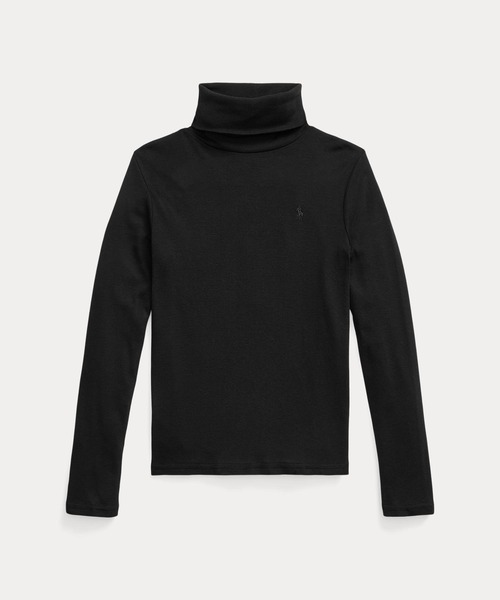 POLO RALPH LAUREN CHILDRENSWEAR（ポロ ラルフ ローレン チルドレンズウェア）の「リブド コットンブレンド タートルネック（Tシャツ/カットソー・キッズ・ブラック系1・M/S/XL/L）」の7枚目の写真