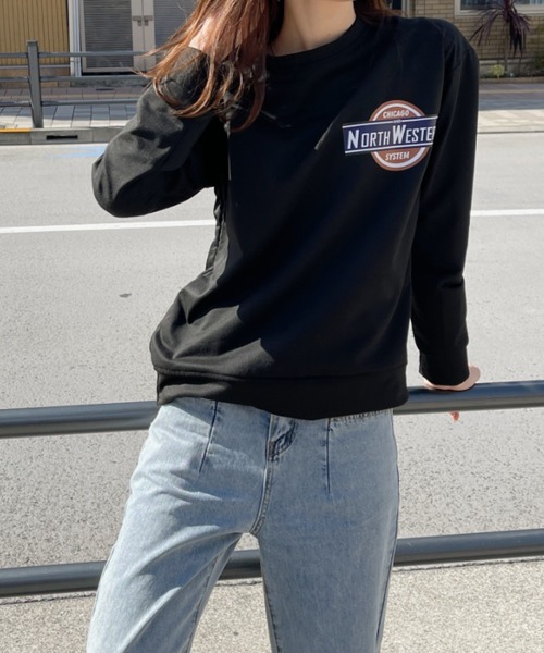 everycoco(エブリーココ)の「NORTH WESTERNロゴスウェット◇(スウェット・レディース・ネイビー/グレー/ホワイト/ブラック・FREE)」の19枚目の写真