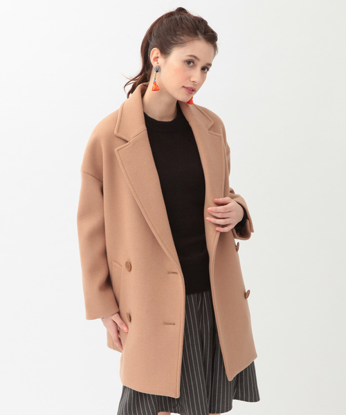 Another Edition(アナザーエディション)の「メルトン ビッグコート/ AE MLTN BIG CT◆(その他アウター・レディース・ブラック/ブラウン・MEDIUM/SMALL)」の1枚目の写真