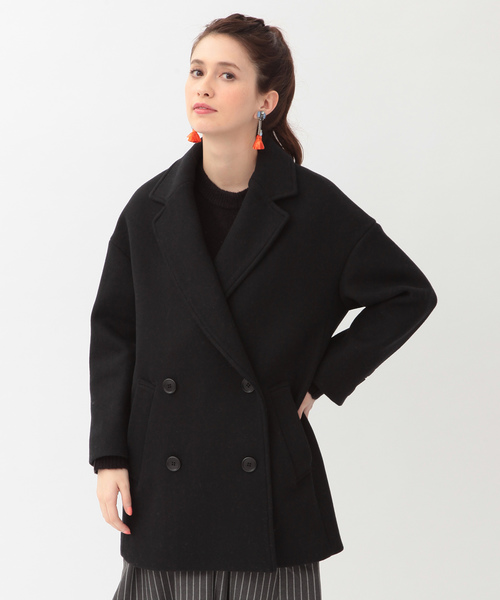 Another Edition(アナザーエディション)の「メルトン ビッグコート/ AE MLTN BIG CT◆(その他アウター・レディース・ブラック/ブラウン・MEDIUM/SMALL)」の2枚目の写真
