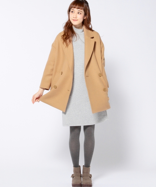 Another Edition(アナザーエディション)の「メルトン ビッグコート/ AE MLTN BIG CT◆(その他アウター・レディース・ブラック/ブラウン・MEDIUM/SMALL)」の7枚目の写真