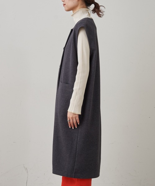 CIAOPANIC TYPY（チャオパニックティピー）の「メルトンライクロングジレベスト（ベスト・レディース・チャコールグレー/ベージュ/オフホワイト・ONE SIZE）」の12枚目の写真