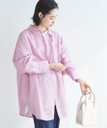 Chaco closet | ボリュームスリーブオーバーサイズレギュラーカラーシャツ/ストライプシャツ(シャツ/ブラウス)