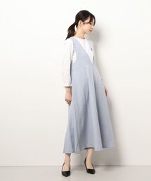 Te chichi TERRASSE | Vネックジャンパースカート(ジャンパースカート)