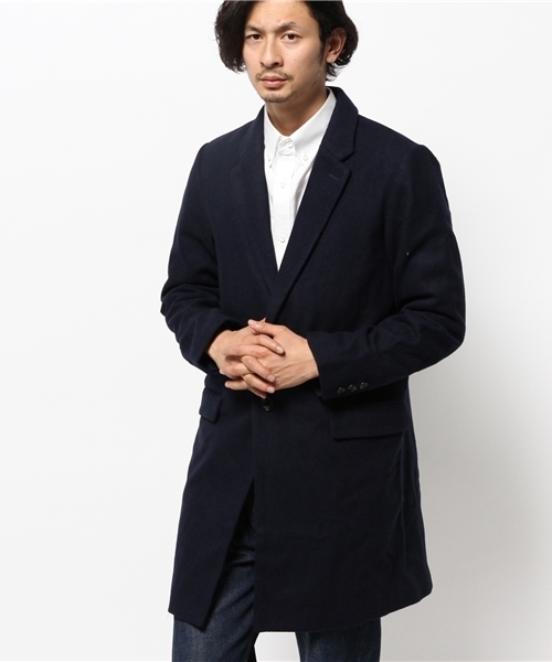 CIAOPANIC(チャオパニック)の「【Ciaopanic】メルトンチェスターコート(チェスターコート・メンズ・ブラック/ネイビー/チャコールグレー・LARGE/MEDIUM/FREE/SMALL)」の3枚目の写真