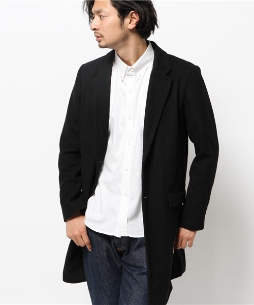 CIAOPANIC(チャオパニック)の「【Ciaopanic】メルトンチェスターコート(チェスターコート・メンズ・ブラック/ネイビー/チャコールグレー・LARGE/MEDIUM/FREE/SMALL)」の7枚目の写真