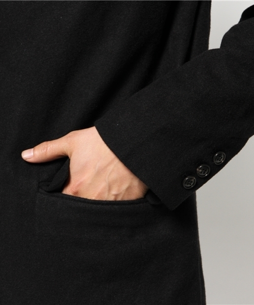 CIAOPANIC(チャオパニック)の「【Ciaopanic】メルトンチェスターコート(チェスターコート・メンズ・ブラック/ネイビー/チャコールグレー・LARGE/MEDIUM/FREE/SMALL)」の9枚目の写真