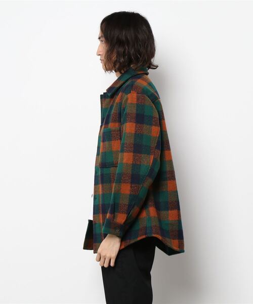 B.C STOCK（ベーセーストック）の「[ WC]SQUARE CHECK CPO シャツブルゾン（ブルゾン・メンズ・ブラウン/グリーン・MEDIUM/LARGE）」の21枚目の写真
