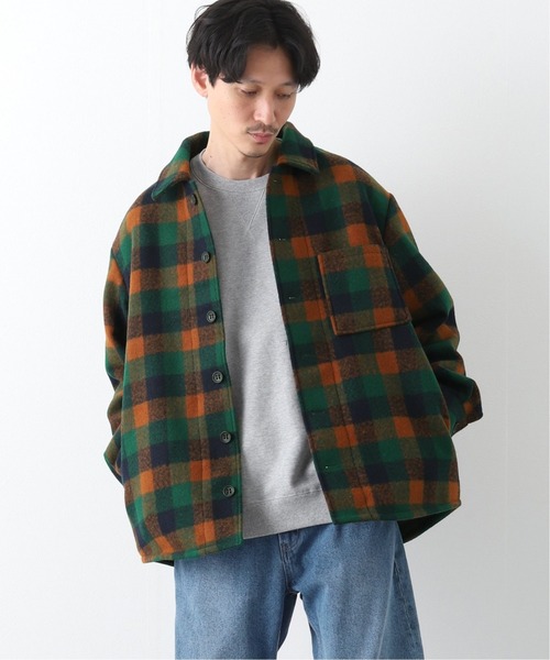 B.C STOCK（ベーセーストック）の「[ WC]SQUARE CHECK CPO シャツブルゾン（ブルゾン・メンズ・ブラウン/グリーン・MEDIUM/LARGE）」の2枚目の写真