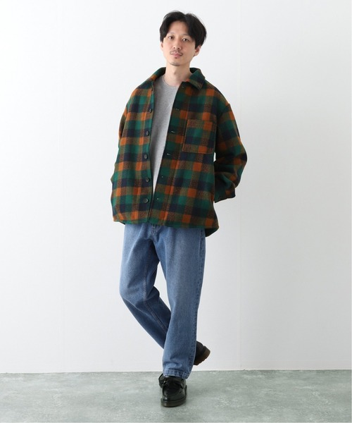 B.C STOCK（ベーセーストック）の「[ WC]SQUARE CHECK CPO シャツブルゾン（ブルゾン・メンズ・ブラウン/グリーン・MEDIUM/LARGE）」の3枚目の写真