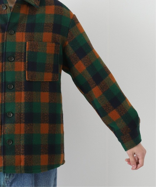 B.C STOCK（ベーセーストック）の「[ WC]SQUARE CHECK CPO シャツブルゾン（ブルゾン・メンズ・ブラウン/グリーン・MEDIUM/LARGE）」の9枚目の写真