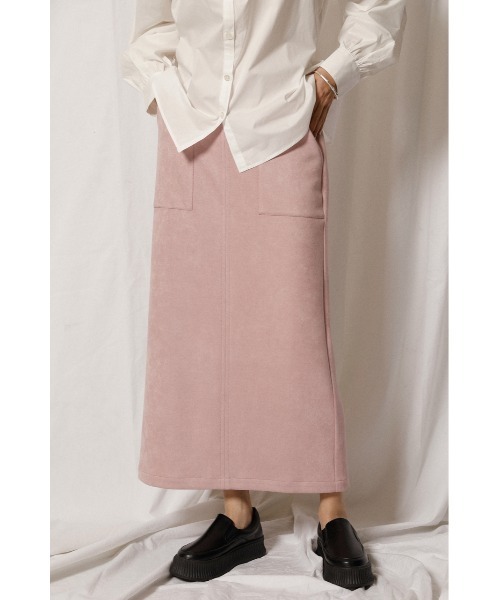 crie conforto（クリーコンフォルト）の「ダンボールスエードスカート（スカート・レディース・ミント/キャメル/ライトピンク・SMALL/MEDIUM/LARGE）」の3枚目の写真