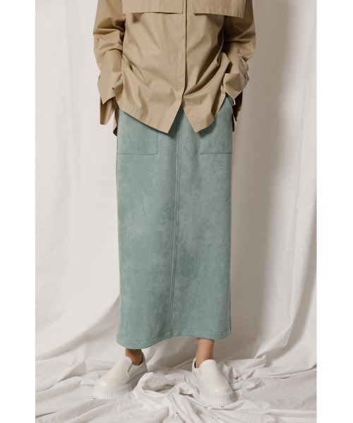 crie conforto（クリーコンフォルト）の「ダンボールスエードスカート（スカート・レディース・ミント/キャメル/ライトピンク・SMALL/MEDIUM/LARGE）」の2枚目の写真