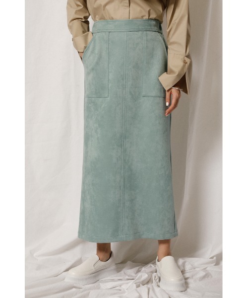 crie conforto（クリーコンフォルト）の「ダンボールスエードスカート（スカート・レディース・ミント/キャメル/ライトピンク・SMALL/MEDIUM/LARGE）」の9枚目の写真