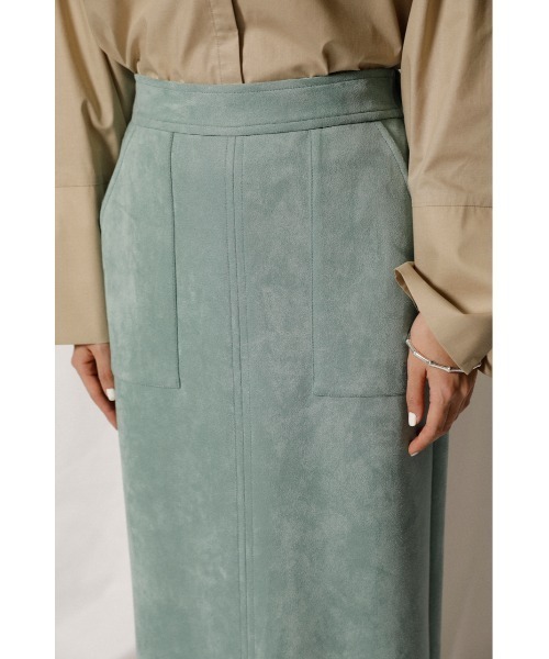 crie conforto（クリーコンフォルト）の「ダンボールスエードスカート（スカート・レディース・ミント/キャメル/ライトピンク・SMALL/MEDIUM/LARGE）」の6枚目の写真