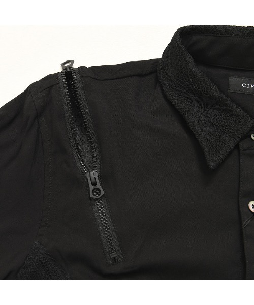 破格　civarize シヴァーライズ　レースシャツ　V系 CIVARIZE（シヴァーライズ）の「『CIVARIZE』レース生地切り替え
