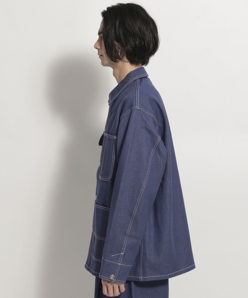 niko and...（ニコアンド）の「[niko and ...JEANS 2022SS]デニムカバーオールジャケット（デニムジャケット・メンズ・ブラック/ブルー/アイボリー・MEDIUM/LARGE）」の14枚目の写真