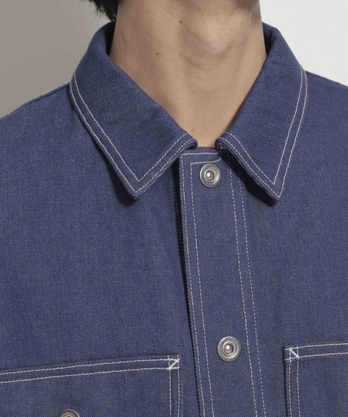 niko and...（ニコアンド）の「[niko and ...JEANS 2022SS]デニムカバーオールジャケット（デニムジャケット・メンズ・ブラック/ブルー/アイボリー・MEDIUM/LARGE）」の16枚目の写真