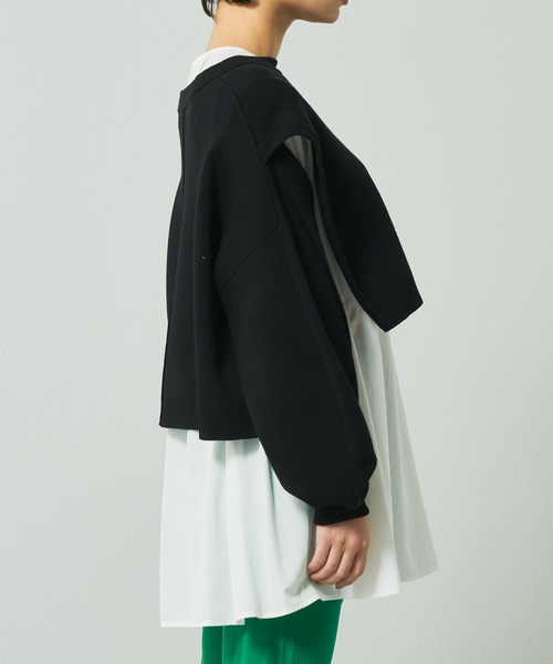 Lui's(ルイス)の「フレアブラウスニットレイヤードトップス(Tシャツ/カットソー・レディース・ブラック/グリーン/ブルー・FREE)」の13枚目の写真