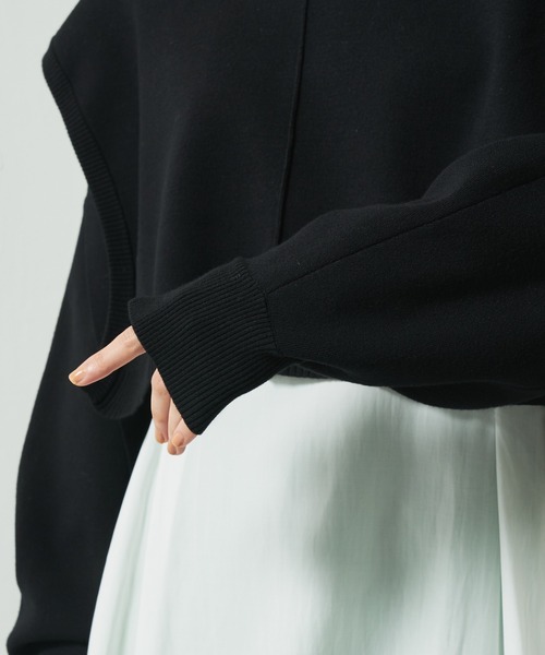 Lui's(ルイス)の「フレアブラウスニットレイヤードトップス(Tシャツ/カットソー・レディース・ブラック/グリーン/ブルー・FREE)」の17枚目の写真