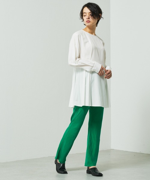 Lui's(ルイス)の「フレアブラウスニットレイヤードトップス(Tシャツ/カットソー・レディース・ブラック/グリーン/ブルー・FREE)」の9枚目の写真