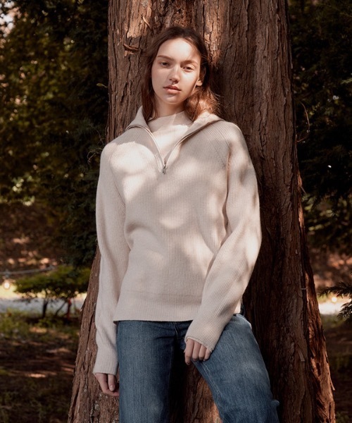 deBURN（デバーン）の「【deBURN 】ダイアハーフネックニット / dia half turtle_KN（ニット/セーター・レディース・ブラック/ブラウン/カーキ/アイボリー/ライトベージュ・FREE）」の12枚目の写真