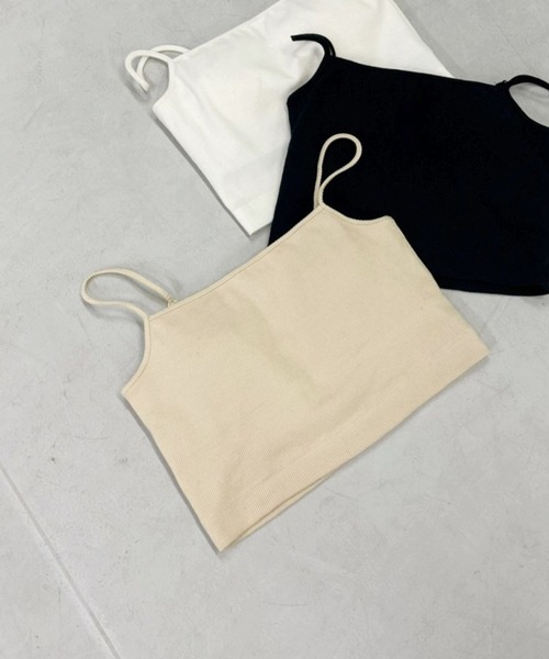 Heather（ヘザー）の「カップ付きリブキャミ  267079（キャミソール・レディース・オフホワイト/ブラック/ベージュ/ブルー・FREE）」の4枚目の写真