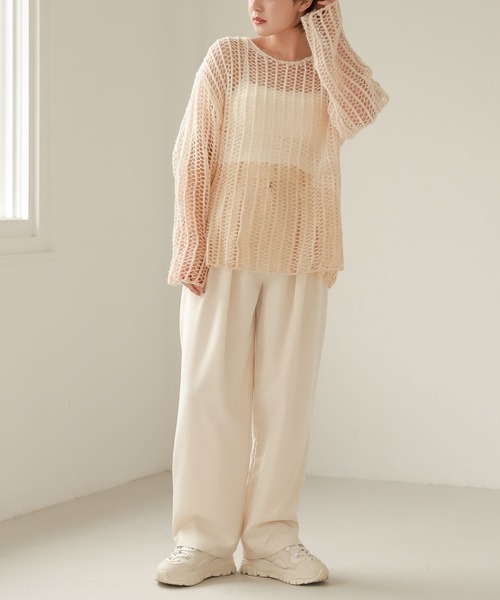 Heather（ヘザー）の「カップ付きリブキャミ  267079（キャミソール・レディース・オフホワイト/ブラック/ベージュ/ブルー・FREE）」の6枚目の写真