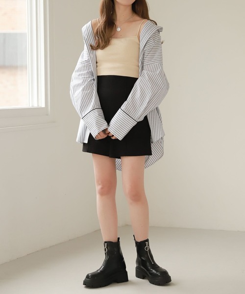 Heather（ヘザー）の「カップ付きリブキャミ  267079（キャミソール・レディース・オフホワイト/ブラック/ベージュ/ブルー・FREE）」の12枚目の写真