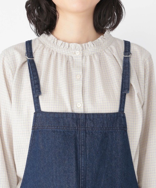 studio CLIP（スタディオクリップ）の「エコデニムジャンパースカート（スカート・レディース・インディゴブルー/アイボリー/ブルー・MEDIUM/LARGE）」の8枚目の写真