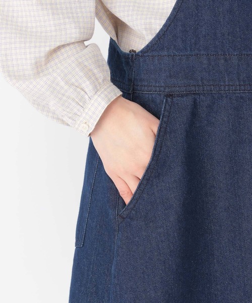 studio CLIP（スタディオクリップ）の「エコデニムジャンパースカート（スカート・レディース・インディゴブルー/アイボリー/ブルー・MEDIUM/LARGE）」の14枚目の写真