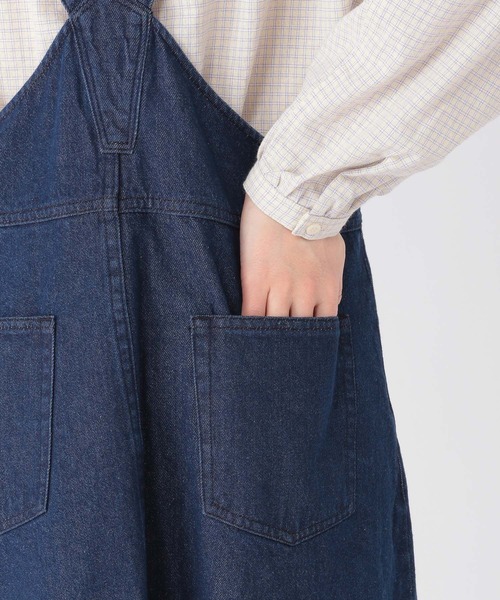 studio CLIP（スタディオクリップ）の「エコデニムジャンパースカート（スカート・レディース・インディゴブルー/アイボリー/ブルー・MEDIUM/LARGE）」の5枚目の写真