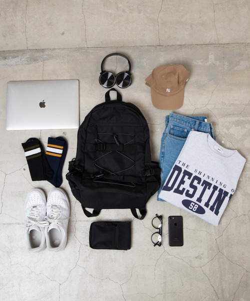 WEGO（ウィゴー）の「WEGO/ダブルストラップバックパック（バックパック/リュック・メンズ・ブラック・FREE）」の5枚目の写真