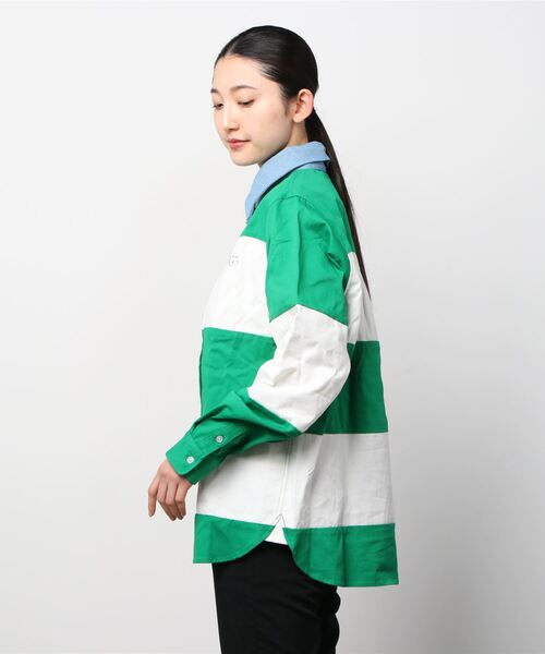 UGG（アグ）の「UGG＠mos デニムネック ボーダーシャツ（シャツ/ブラウス・レディース・ネイビー/レッド/グリーン・M/L/XL）」の15枚目の写真