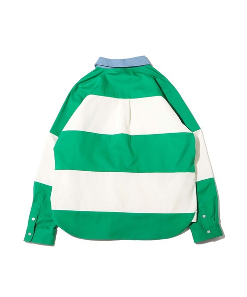 UGG（アグ）の「UGG＠mos デニムネック ボーダーシャツ（シャツ/ブラウス・レディース・ネイビー/レッド/グリーン・M/L/XL）」の10枚目の写真