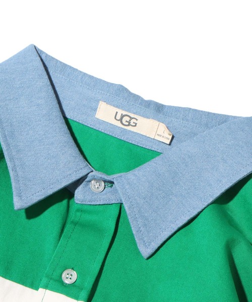 UGG（アグ）の「UGG＠mos デニムネック ボーダーシャツ（シャツ/ブラウス・レディース・ネイビー/レッド/グリーン・M/L/XL）」の11枚目の写真