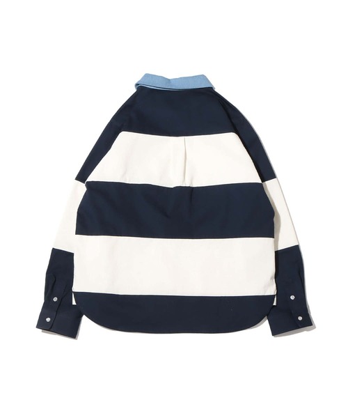 UGG（アグ）の「UGG＠mos デニムネック ボーダーシャツ（シャツ/ブラウス・レディース・ネイビー/レッド/グリーン・M/L/XL）」の18枚目の写真