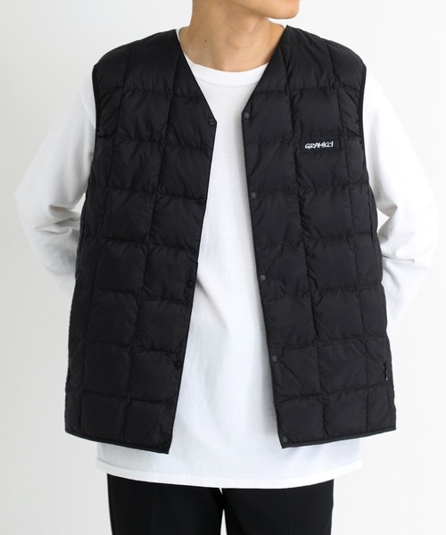 And A(アンドエー)の「GRAMICCI グラミチ / TAION × GRAMICCI INNER DOWN VEST タイオン コラボ インナーダウンベスト(パッカブル) / G2FU-J083-TG(ダウンベスト・メンズ・ブラック・MEDIUM/LARGE/X-LARGE)」の19枚目の写真