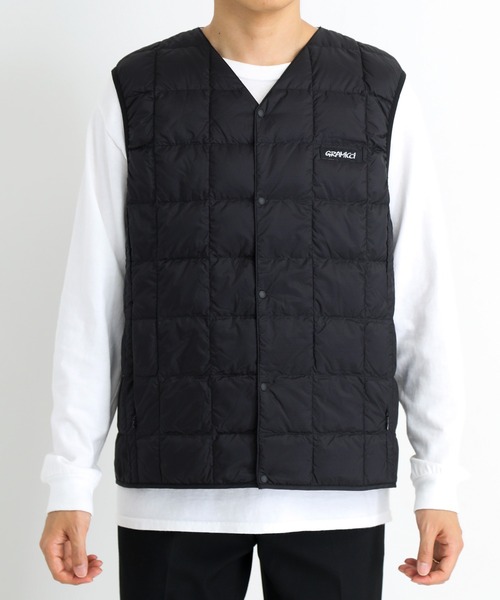 And A(アンドエー)の「GRAMICCI グラミチ / TAION × GRAMICCI INNER DOWN VEST タイオン コラボ インナーダウンベスト(パッカブル) / G2FU-J083-TG(ダウンベスト・メンズ・ブラック・MEDIUM/LARGE/X-LARGE)」の16枚目の写真
