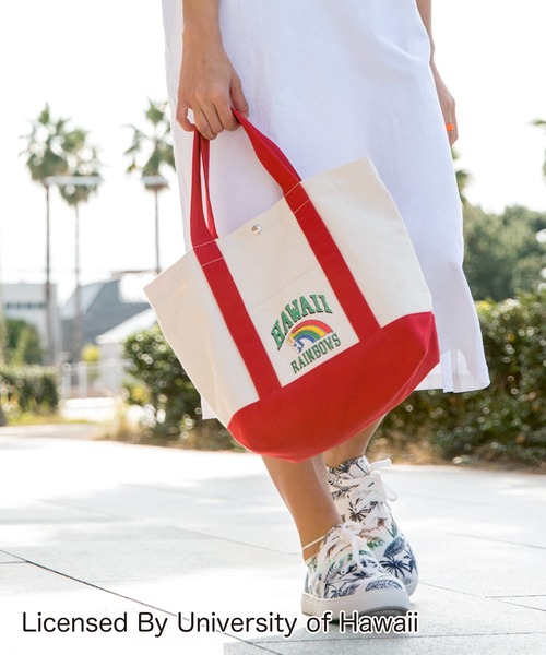 Kahiko(カヒコ)の「【Kahiko】University of Hawaii トートバッグ(トートバッグ・レディース・ホワイト/ブラック/レッド/グリーン/レインボー・FREE)」の5枚目の写真