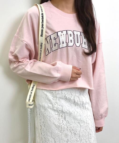 INGNI（イング）の「グラフィックショートミニスウェット／トップス（Tシャツ/カットソー・レディース・オートミール/ブラック/ピンク/グリーン・M）」の6枚目の写真