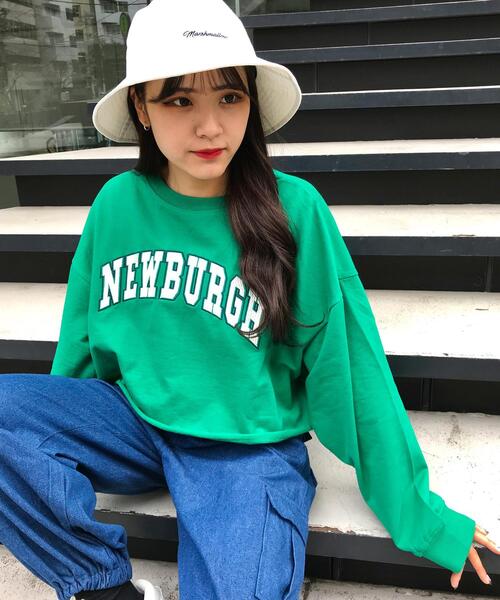 INGNI（イング）の「グラフィックショートミニスウェット／トップス（Tシャツ/カットソー・レディース・オートミール/ブラック/ピンク/グリーン・M）」の7枚目の写真