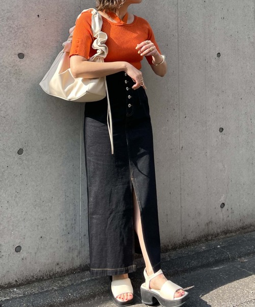 archives（アルシーヴ）の「ギャザーハンドルバッグ（ショルダーバッグ・レディース・ブラック/アイボリー・FREE）」の10枚目の写真