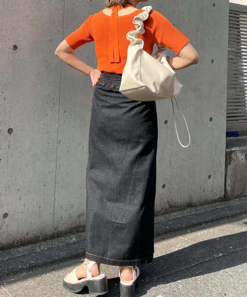 archives（アルシーヴ）の「ギャザーハンドルバッグ（ショルダーバッグ・レディース・ブラック/アイボリー・FREE）」の11枚目の写真