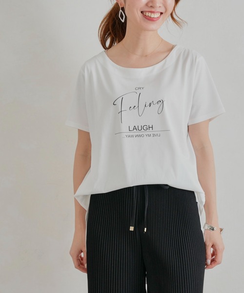 Chez toi(シェトワ)の「レイヤードロゴT(Tシャツ/カットソー・レディース・ブラック/オフホワイト/ミント・FREE)」の10枚目の写真